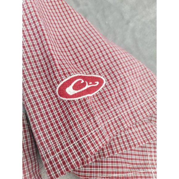 Drake Waterfowl Ben E. Keith Men's Medium Short Sleeve Shirt Button Down Vented - Picture 7 of 10